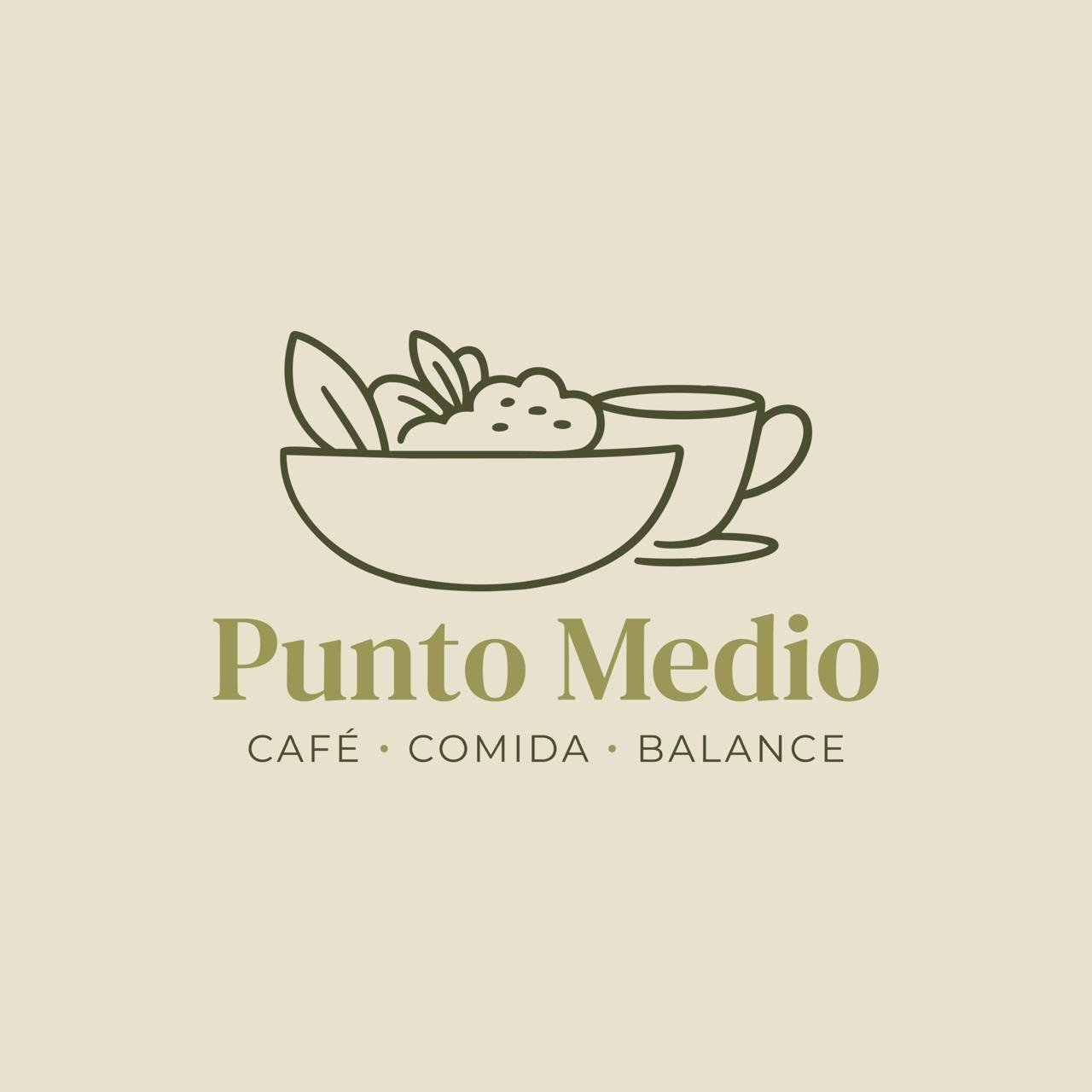 punto medio café logo beige